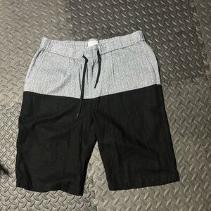 Two-Tone Black and Gray Athletic Shorts